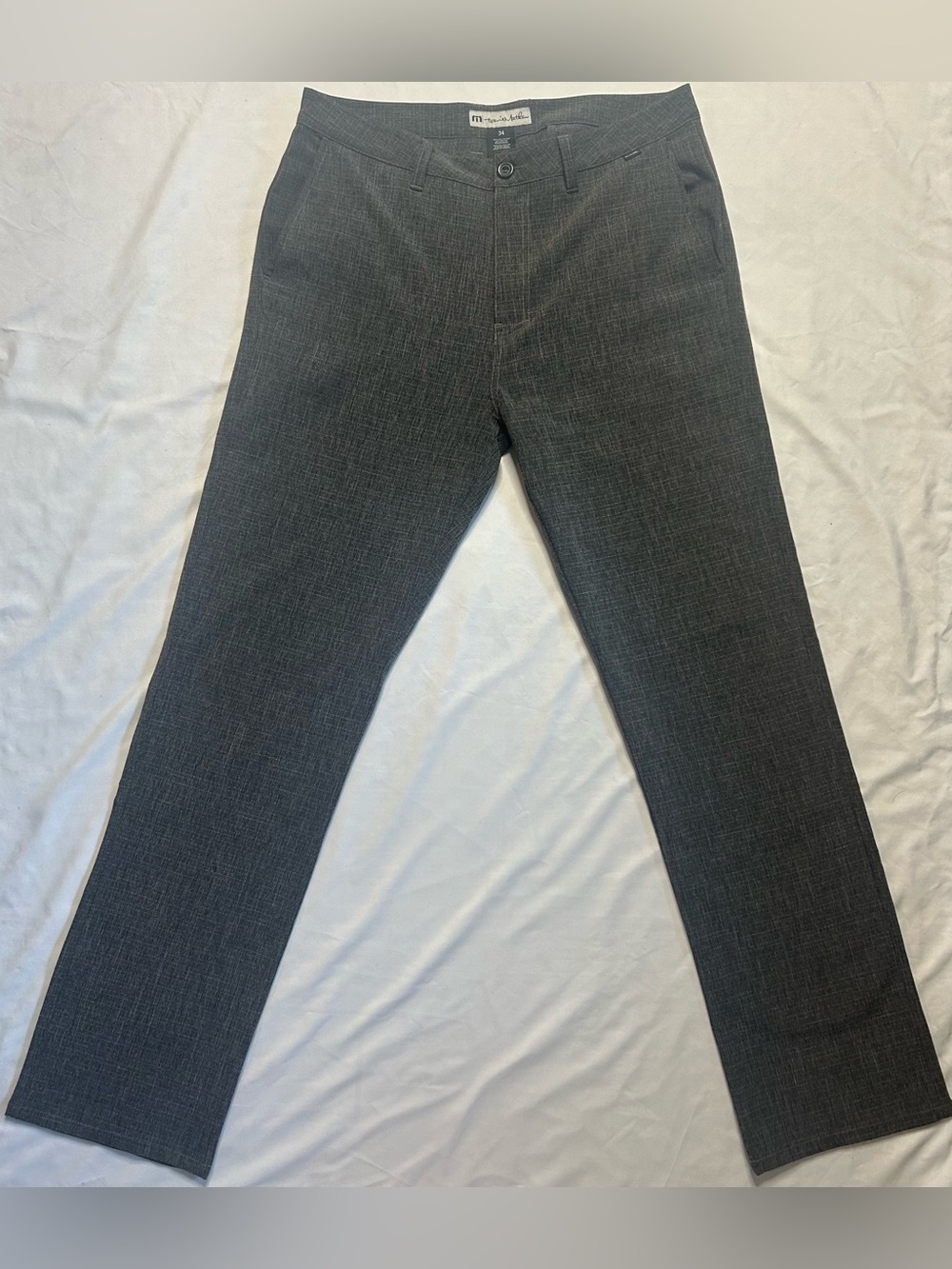 TravisMathew Gray Performance Golf Pants Men’s 34 Stretch Casual Dress Pants